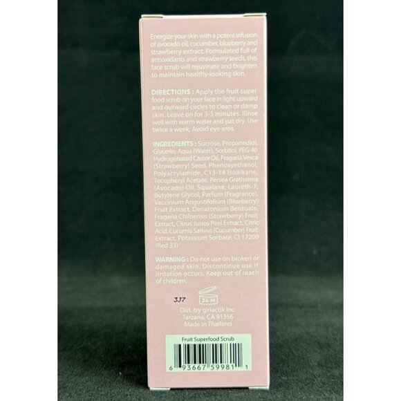 Girlactik Fruit Superfood Sugar Face Scrub 80g Hydrating Antioxidant Exfoliator - Picture 3 of 7